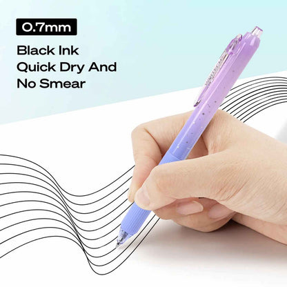 Silent Click Gradient Gel Pens – Fast-Drying 0.7mm Medium Point