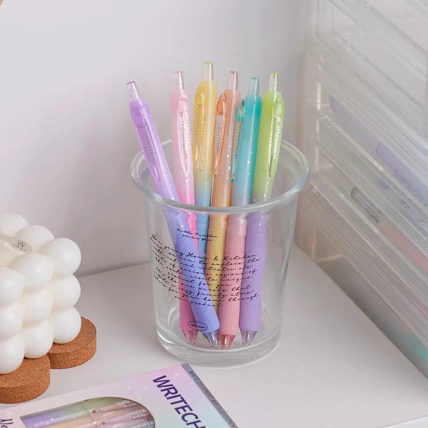 Silent Click Gradient Gel Pens – Fast-Drying 0.7mm Medium Point