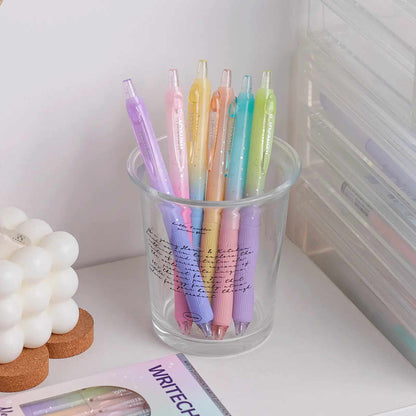 Silent Click Gradient Gel Pens – Fast-Drying 0.7mm Medium Point