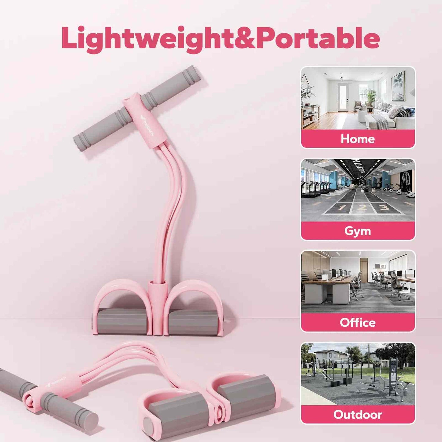 Multifunction Pedal Resistance Band Elastic Pull Rope Trainer