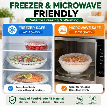 [Buy 1 Get 2 Free] 100PCS Disposable Elastic Food Covers – Stretch Bowl Lids