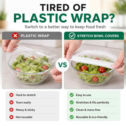 [Buy 1 Get 2 Free] 100PCS Disposable Elastic Food Covers – Stretch Bowl Lids