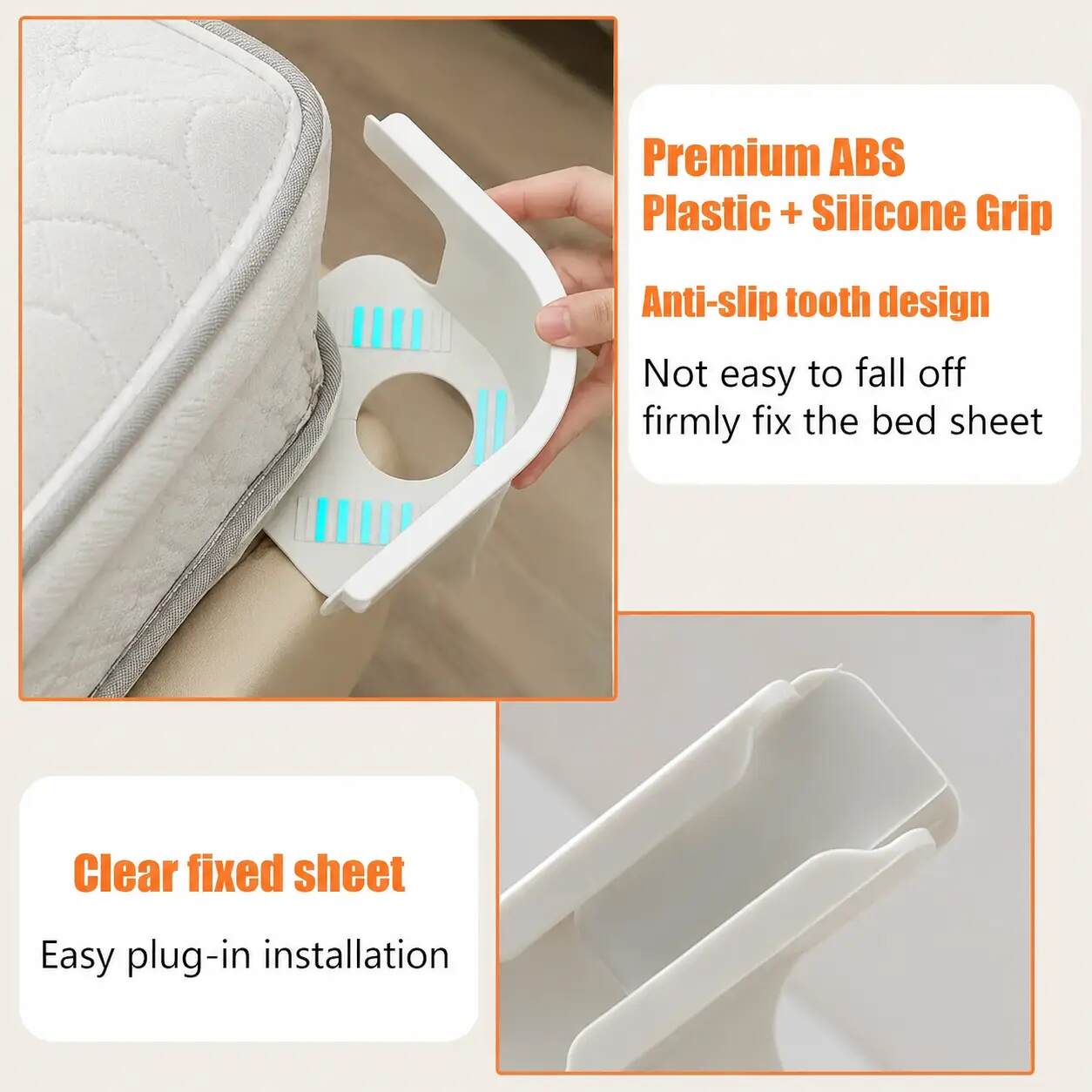 [BUY 1 GET 1 FREE] Heavy Duty Bed Sheet Clips & Invisible Mattress Corner Fasteners