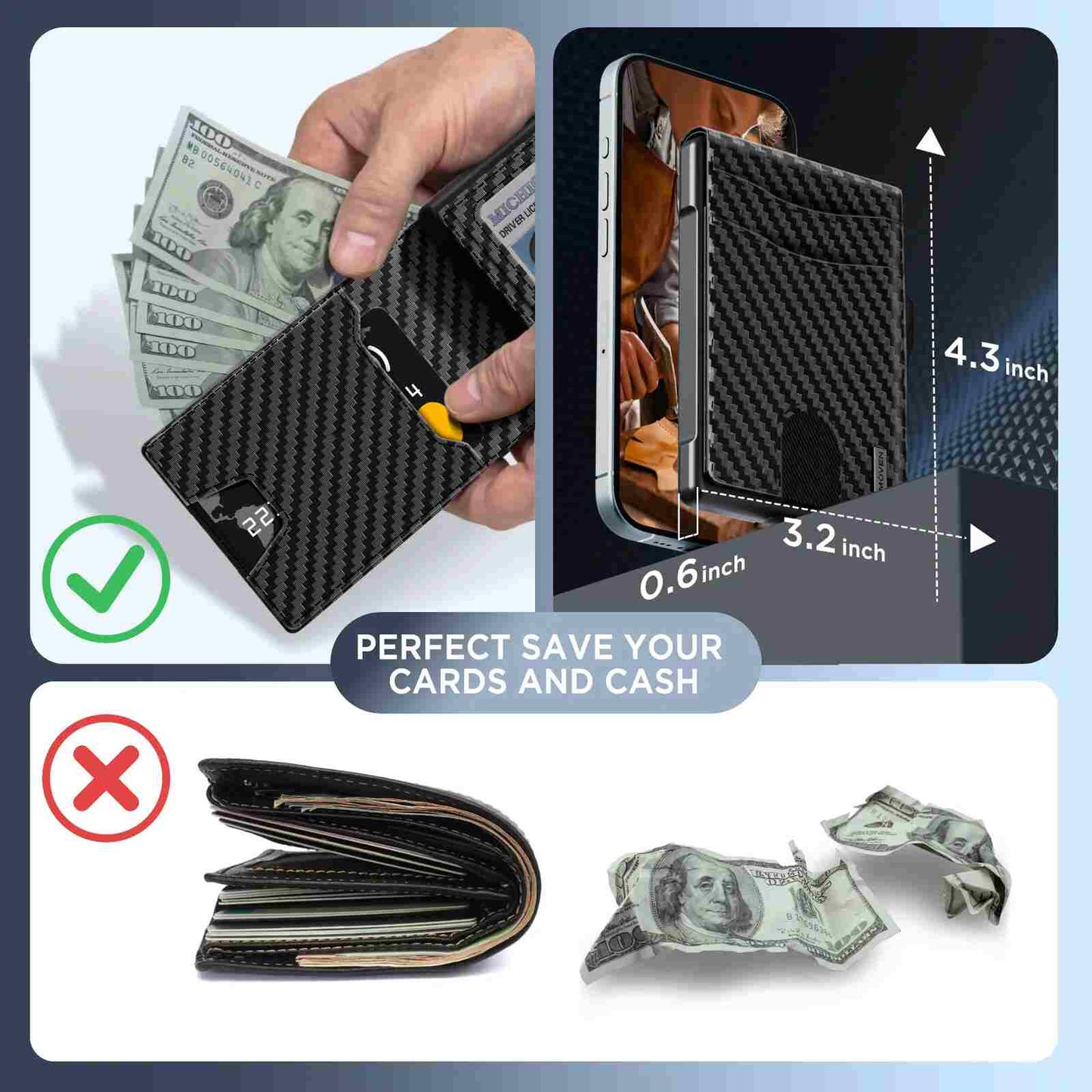 Instant Pop-Up RFID Blocking Metal Wallet