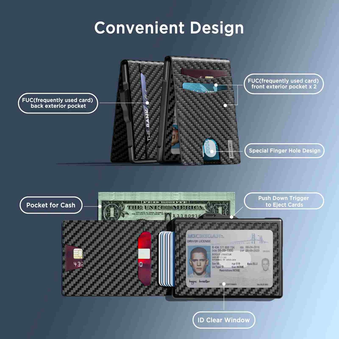 Instant Pop-Up RFID Blocking Metal Wallet