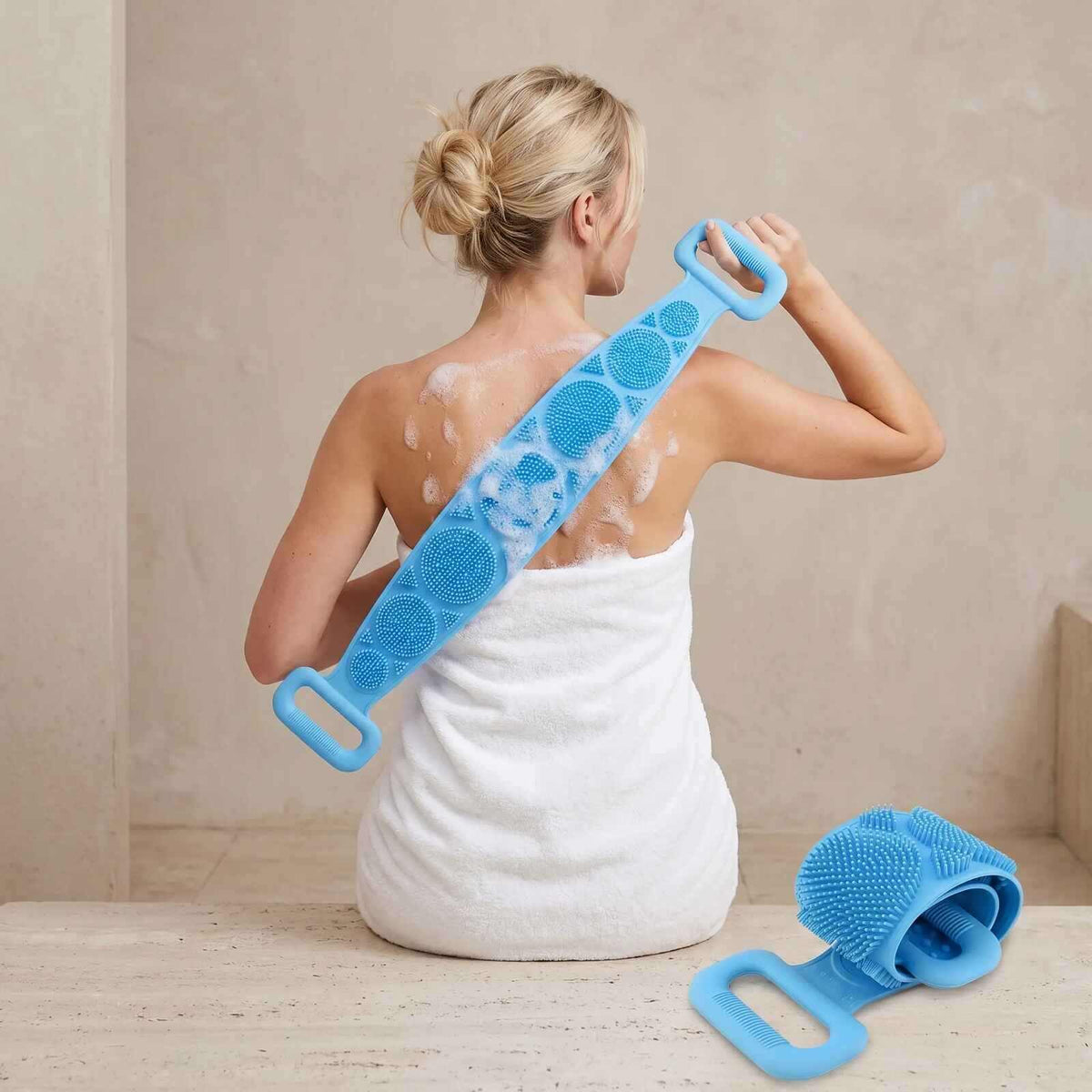 Double-Sided Exfoliating Silicone Back Scrubber