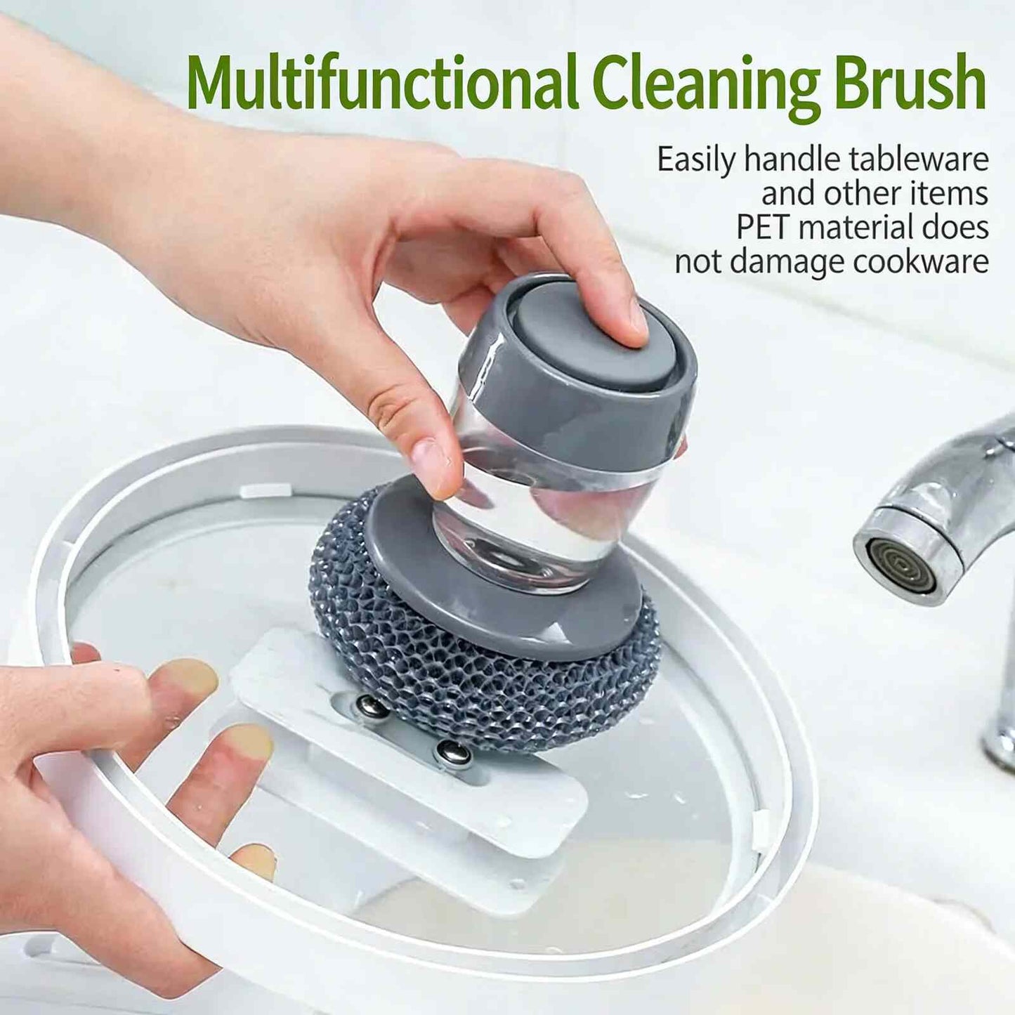 [BUY 1 GET 1 FREE] Soap-Dispensing Kitchen Cleaning Brush