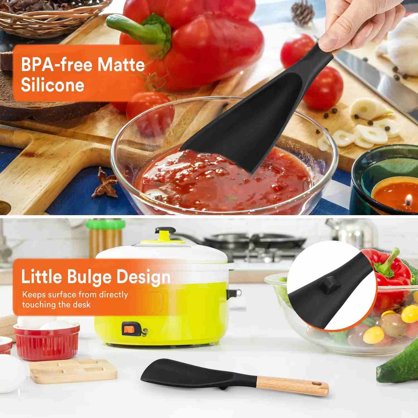 [BUY 1 GET 1 FREE] Non-Scratch Silicone Cooking Spoon