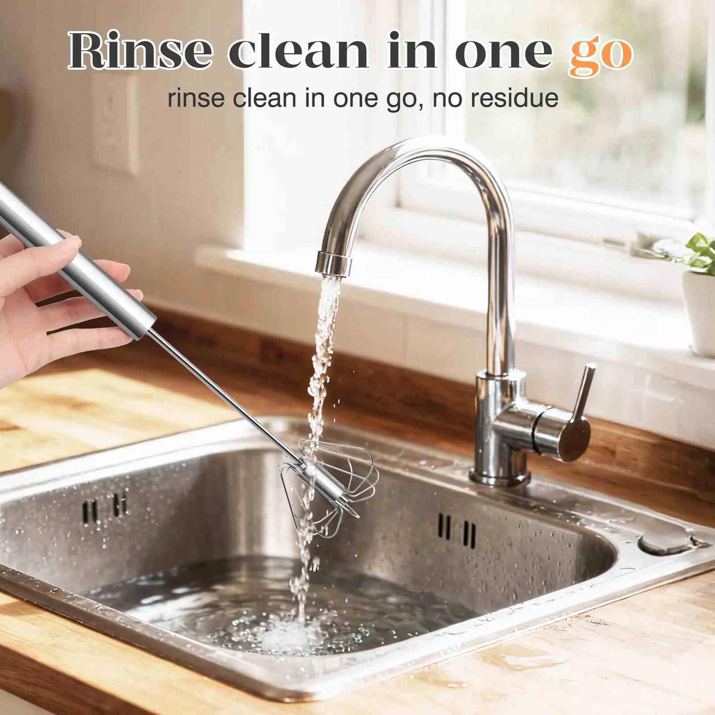 [BUY 1 GET 1 FREE] Semi-Auto Hand-Push Rotary Whisk