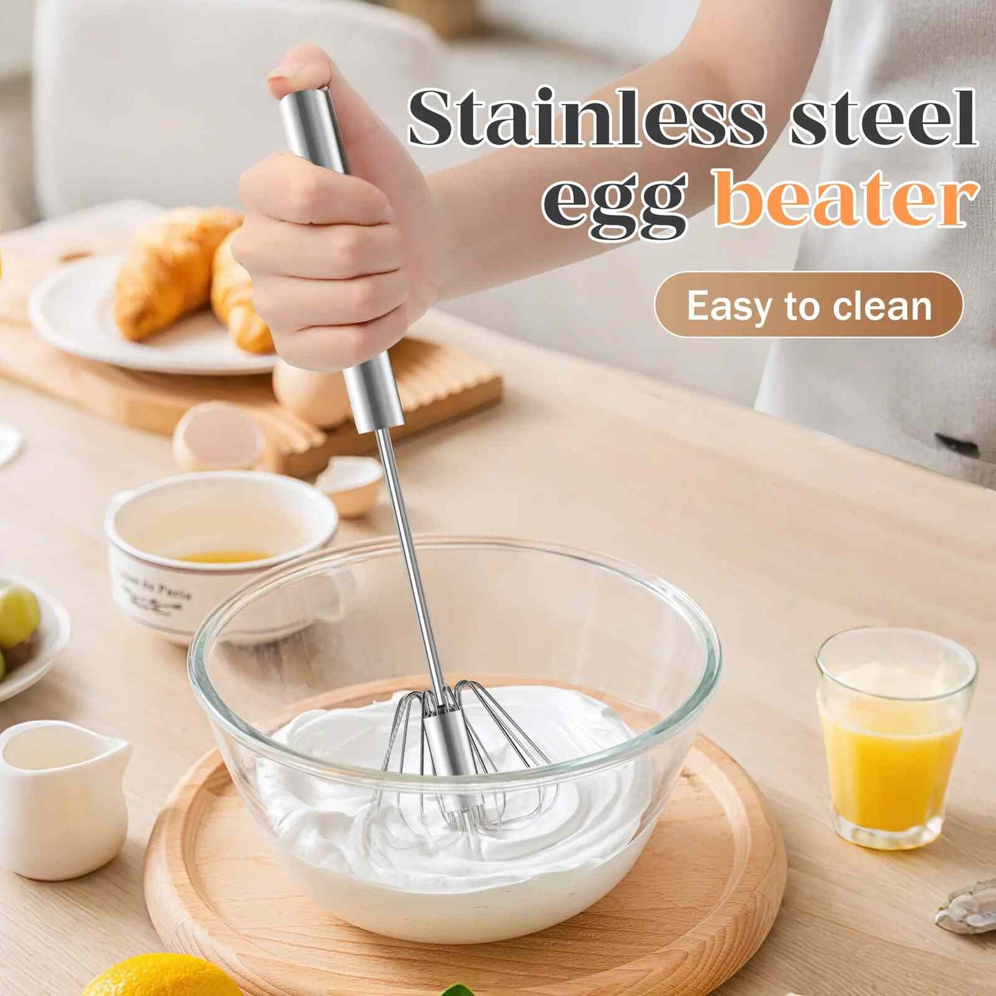 [BUY 1 GET 1 FREE] Semi-Auto Hand-Push Rotary Whisk