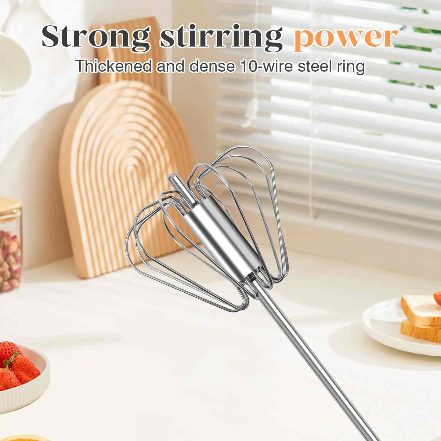 [BUY 1 GET 1 FREE] Semi-Auto Hand-Push Rotary Whisk