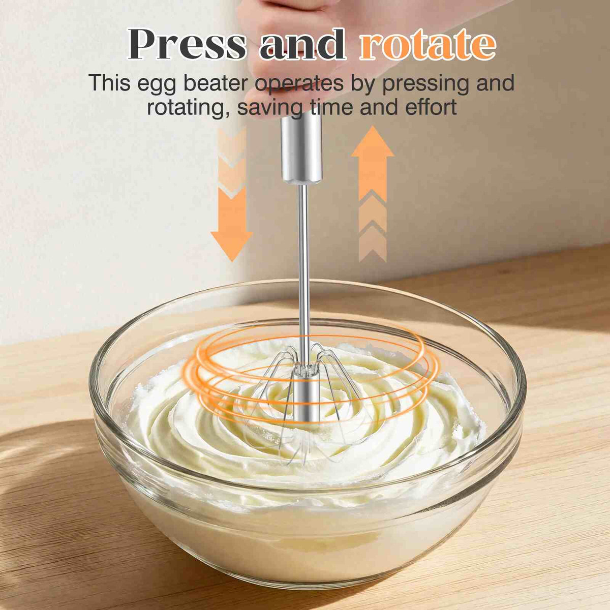 [BUY 1 GET 1 FREE] Semi-Auto Hand-Push Rotary Whisk