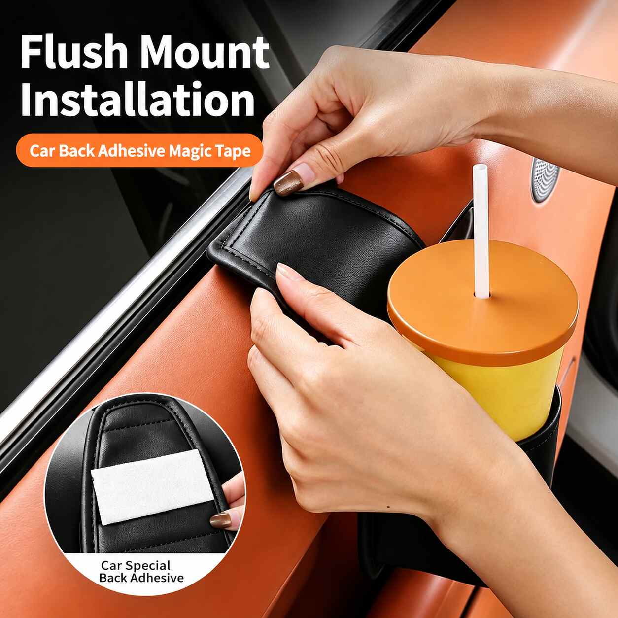 Double-Layer Adhesive Car Door Storage Pocket