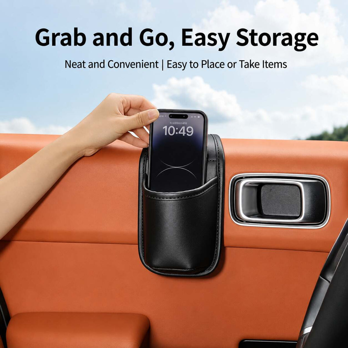 Double-Layer Adhesive Car Door Storage Pocket