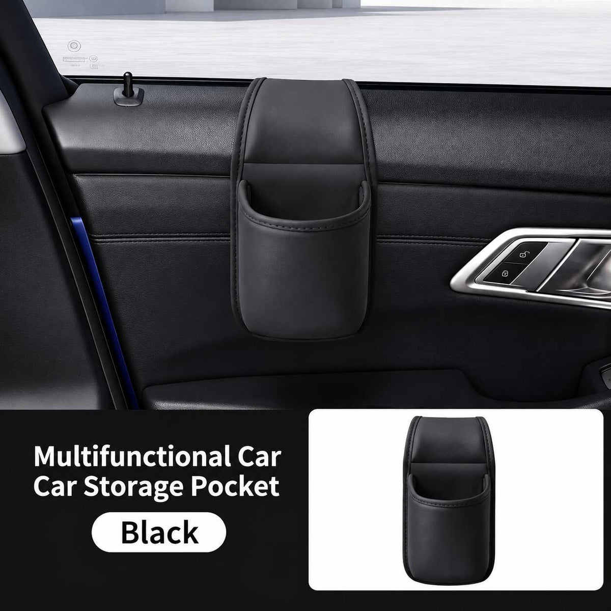 Double-Layer Adhesive Car Door Storage Pocket