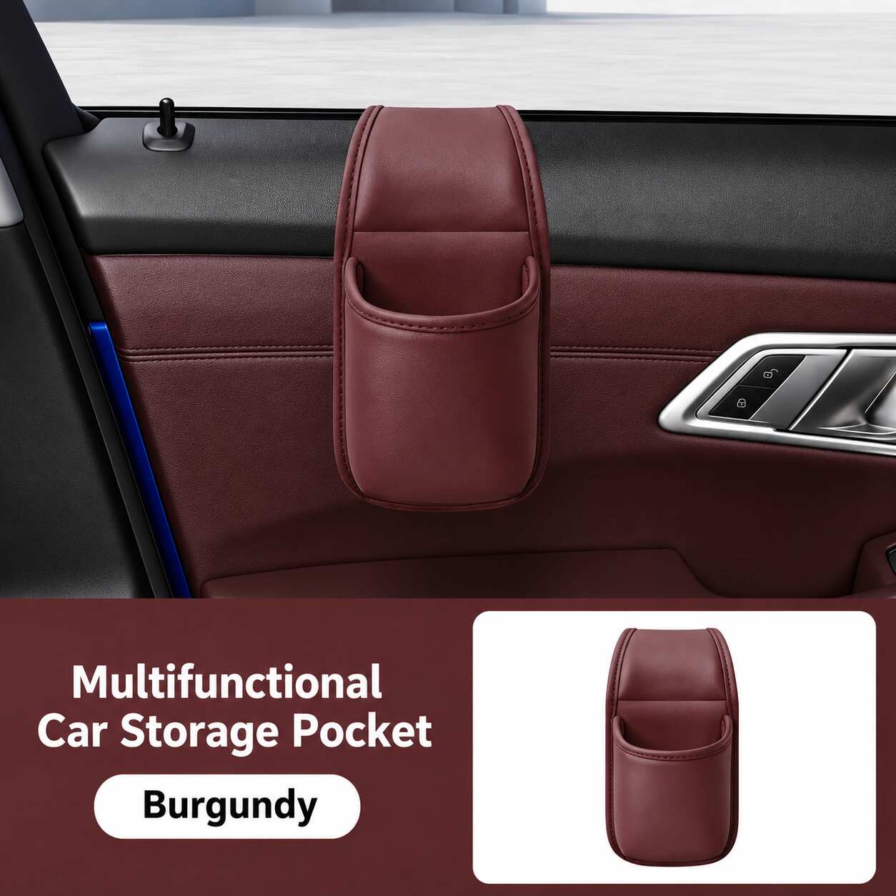 Double-Layer Adhesive Car Door Storage Pocket