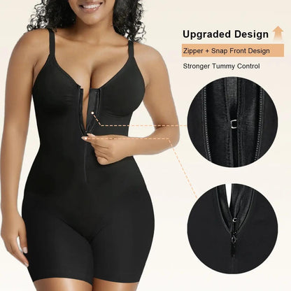 [BUY 1 GET 1 FREE] Zip-Front Tummy Control Shapewear Bodysuit