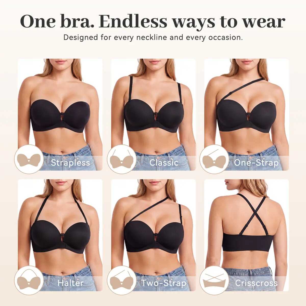 Non-Slip Strapless Wireless Bra