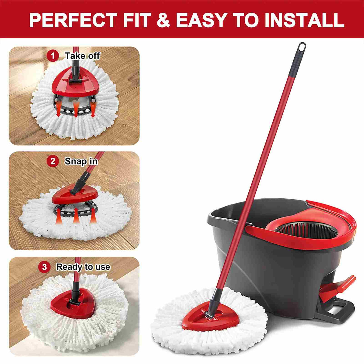 Microfiber Spin Mop Replacement Heads