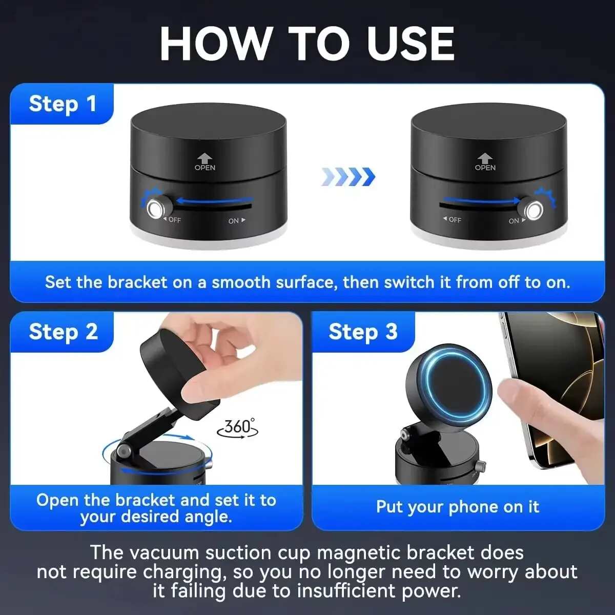 Magnetic Suction Cup Car Phone Mount