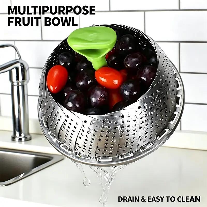 [BUY 1 GET 1 FREE] Foldable Stainless Steel Steamer Basket