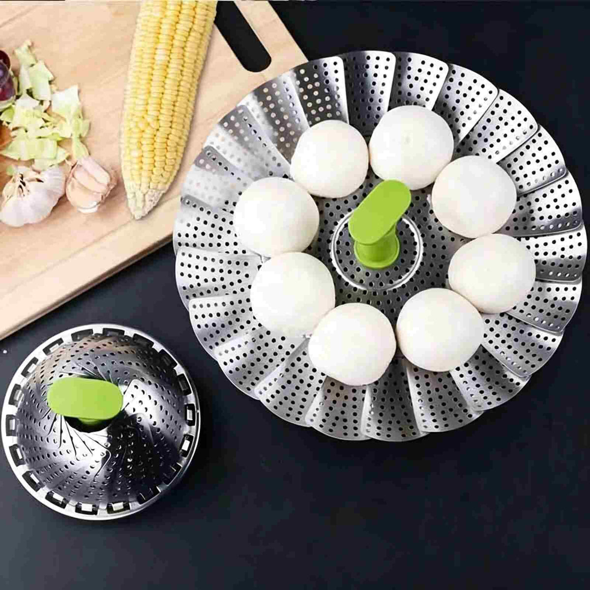 [BUY 1 GET 1 FREE] Foldable Stainless Steel Steamer Basket