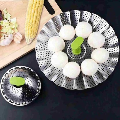 [BUY 1 GET 1 FREE] Foldable Stainless Steel Steamer Basket