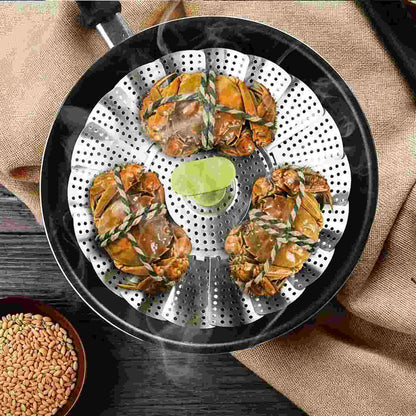 [BUY 1 GET 1 FREE] Foldable Stainless Steel Steamer Basket