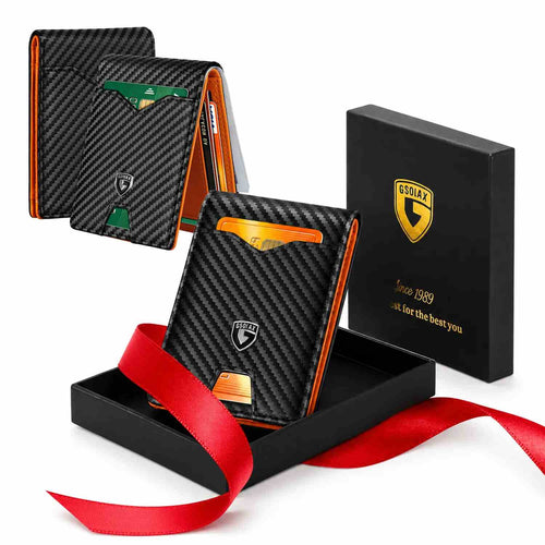 RFID Blocking Slim Leather Money Clip Wallet