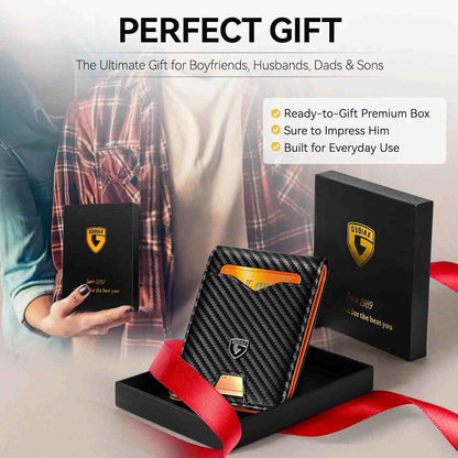 RFID Blocking Slim Leather Money Clip Wallet