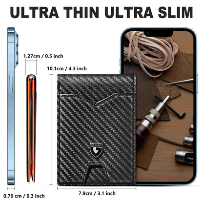 RFID Blocking Slim Leather Money Clip Wallet