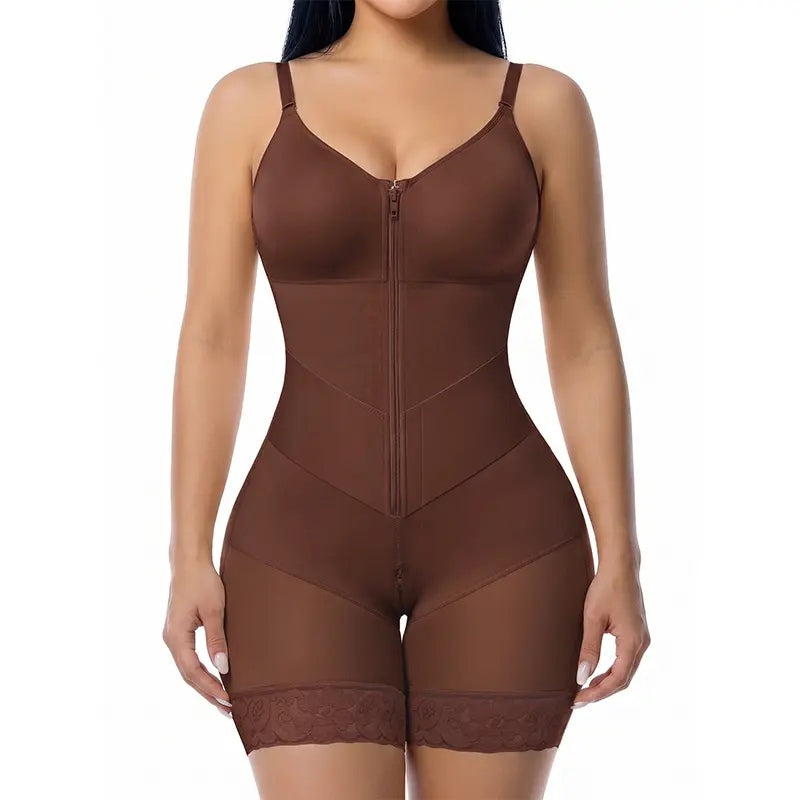 V-Shaped Zipper Tummy Control Shapewear