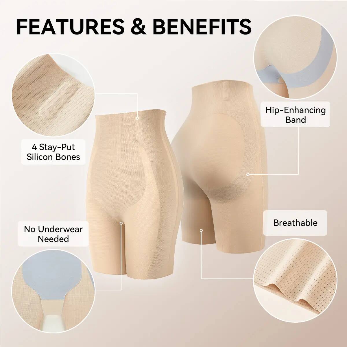 [BUY 1 GET 1 FREE] High-Waist Butt-Lift Tummy Control Shorts