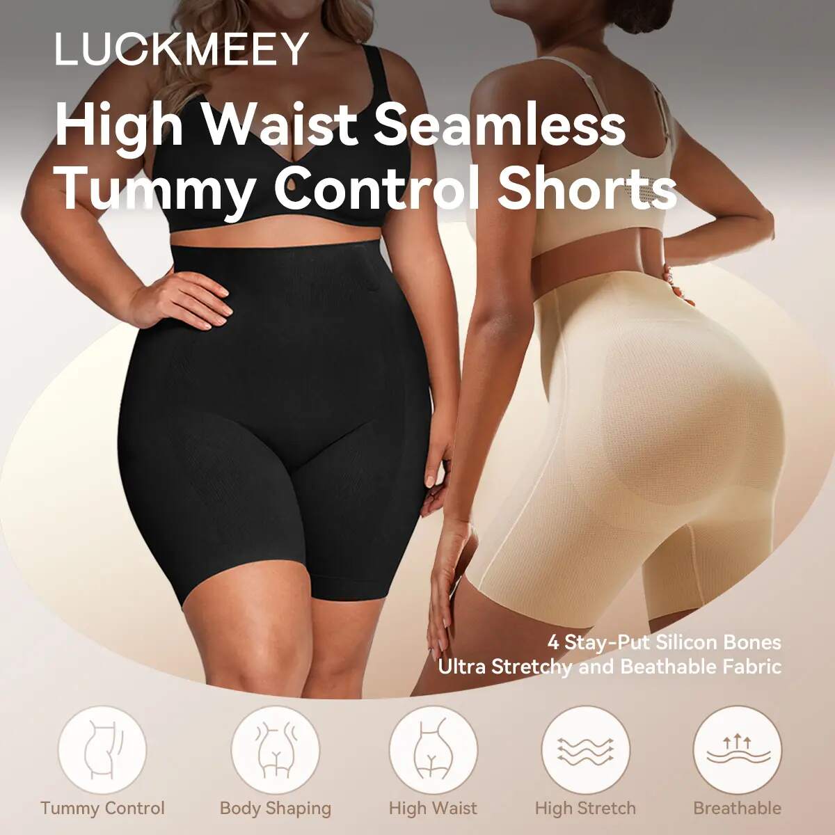 [BUY 1 GET 1 FREE] High-Waist Butt-Lift Tummy Control Shorts