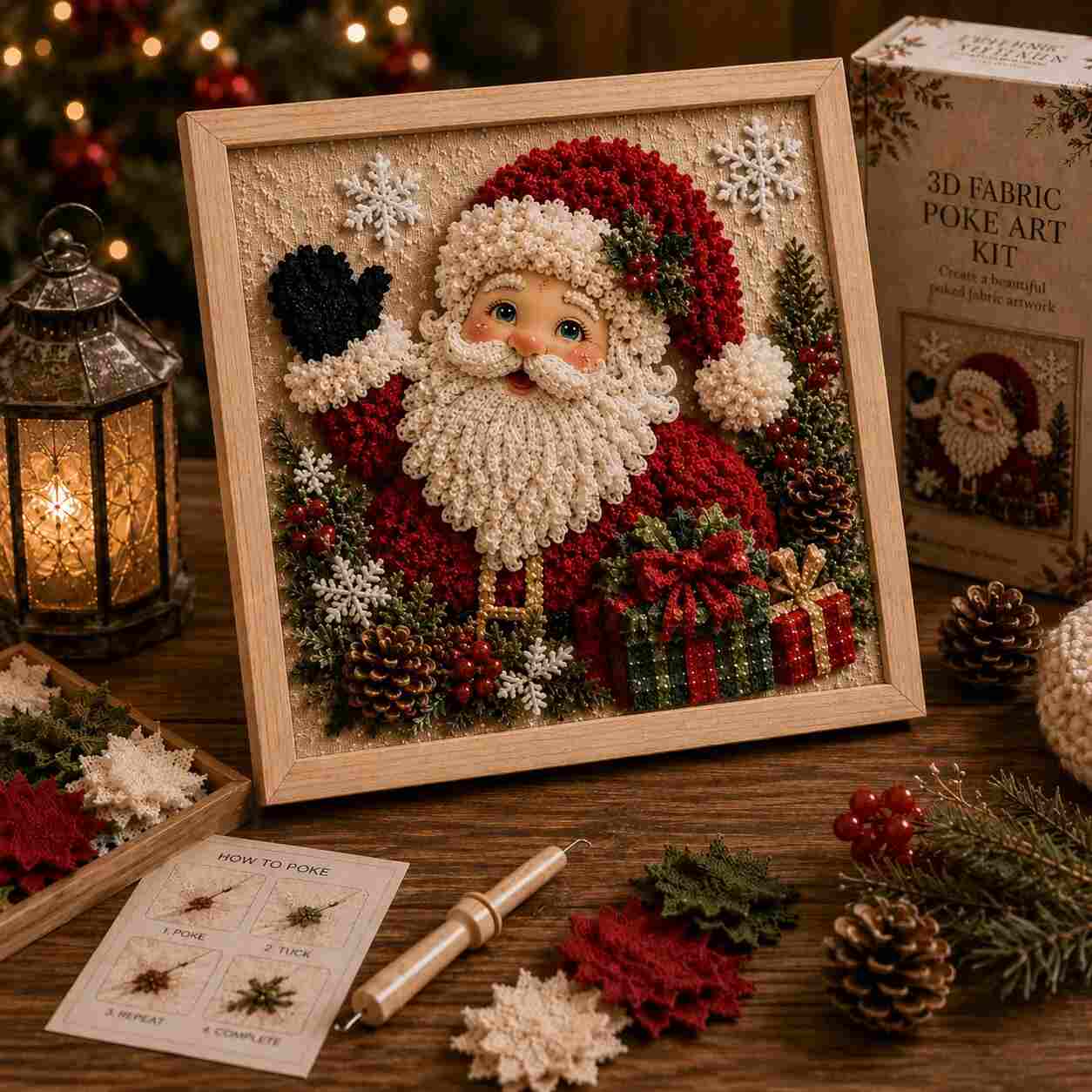 3D Christmas Snowman Fabric Poke Art Kit