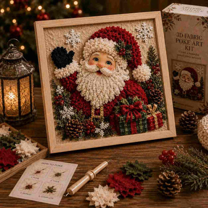3D Christmas Snowman Fabric Poke Art Kit