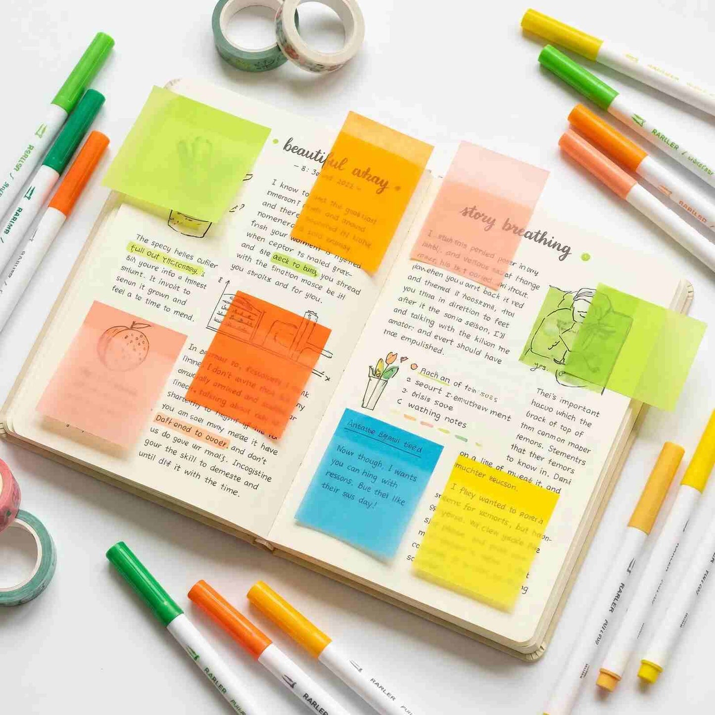 [BUY 1 GET 1 FREE] Transparent Glitter Pull-Out Sticky Notes