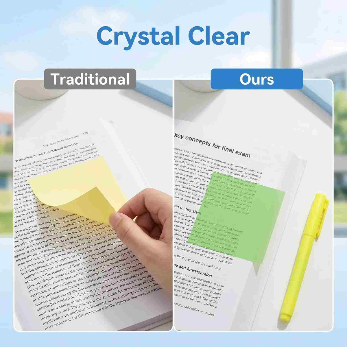 [BUY 1 GET 1 FREE] Transparent Glitter Pull-Out Sticky Notes