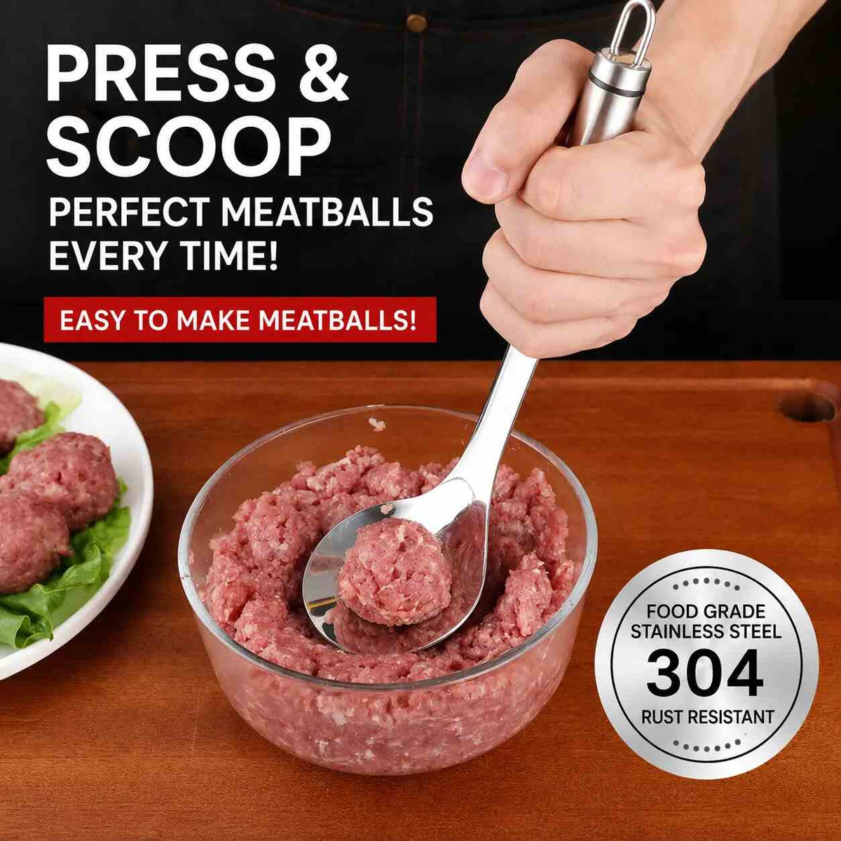 [BUY 1 GET 1 FREE] Non-Stick Squeeze Meatball Maker Spoon