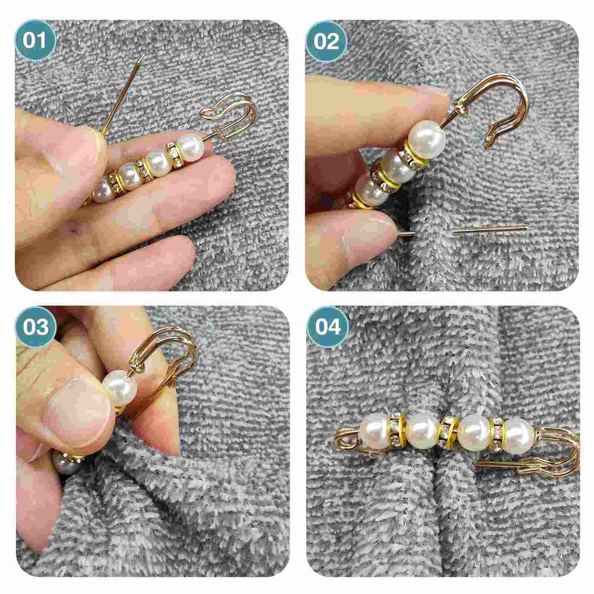 Pearl Decorative Safety Brooch Pins