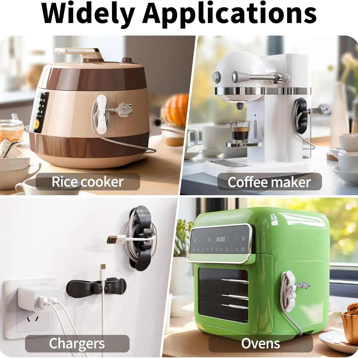[BUY 1 GET 1 FREE] Kitchen Appliance Cord Organizer 10-Pack