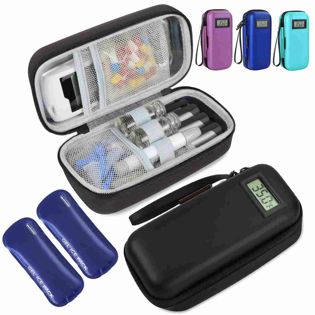 Temperature Display Insulin Cooler Travel Case