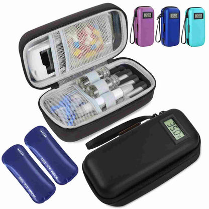 Temperature Display Insulin Cooler Travel Case