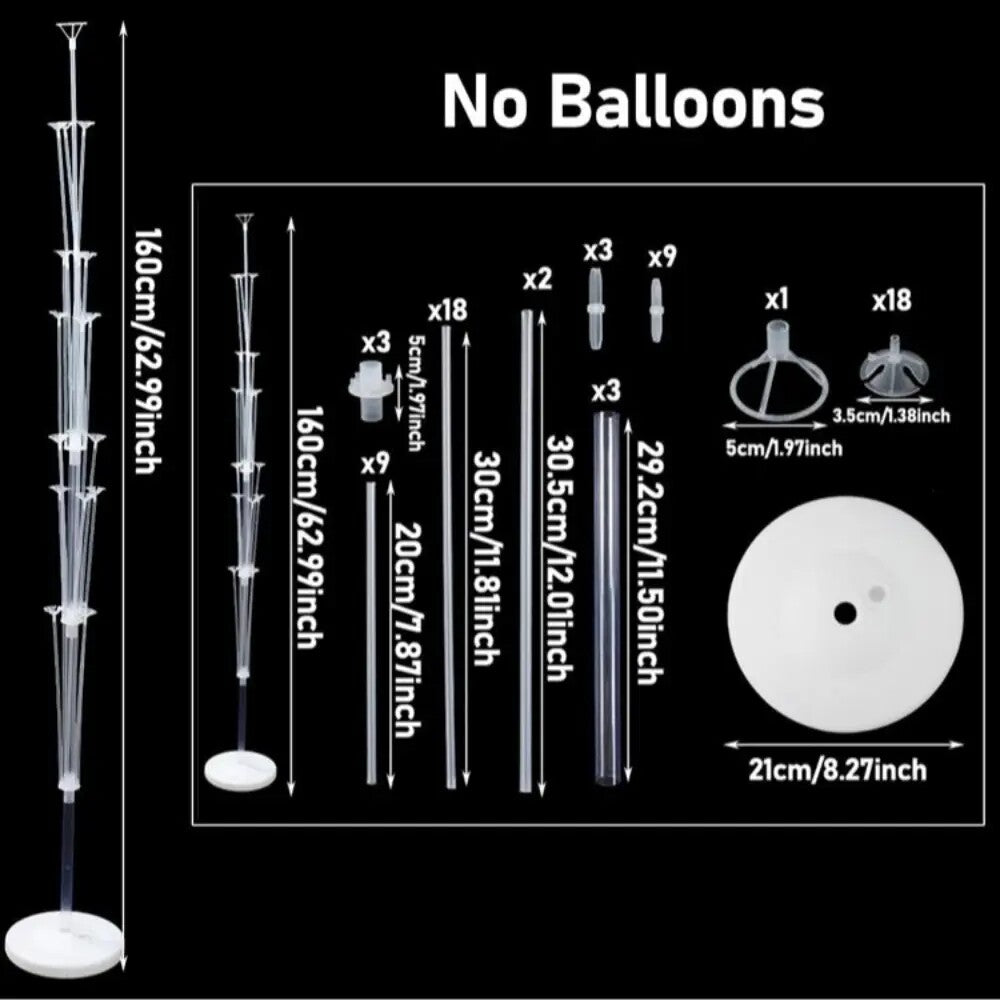 5.25FT Acrylic Balloon Column Stand Set