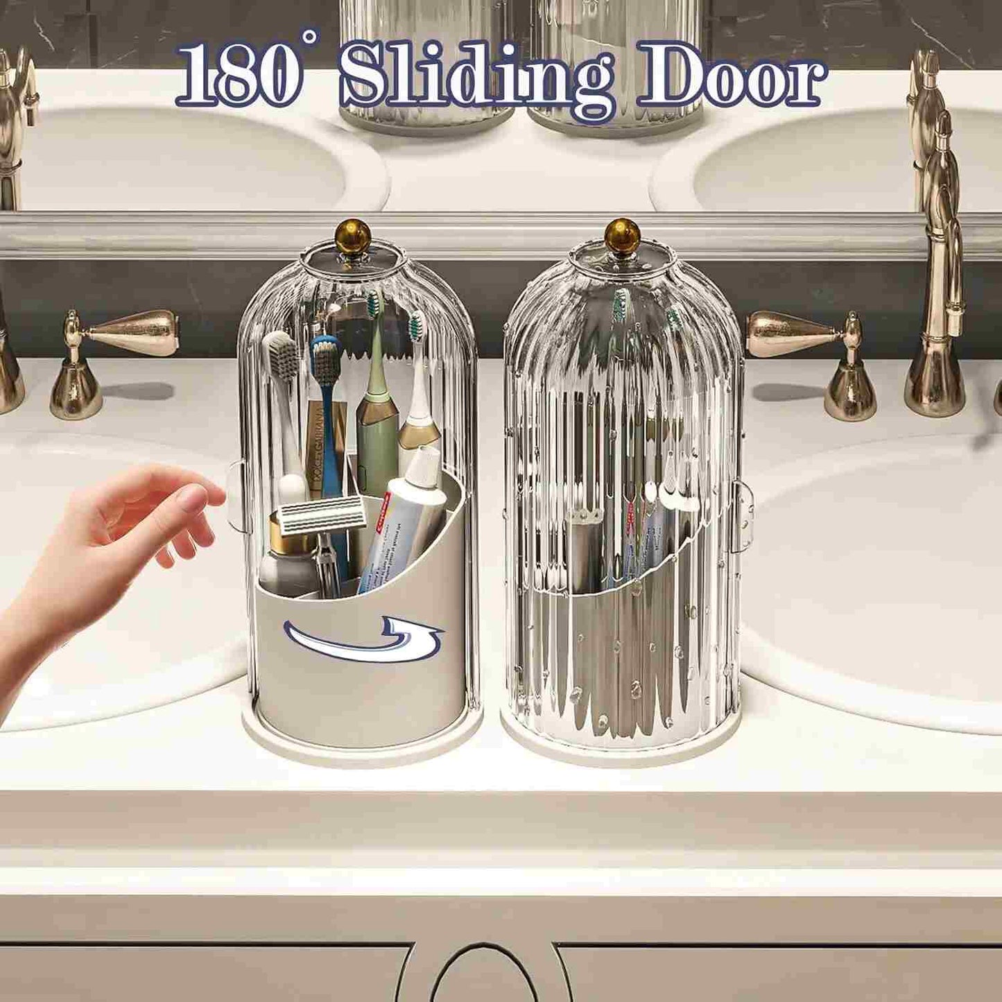 Rotating Dustproof Toothbrush Holder
