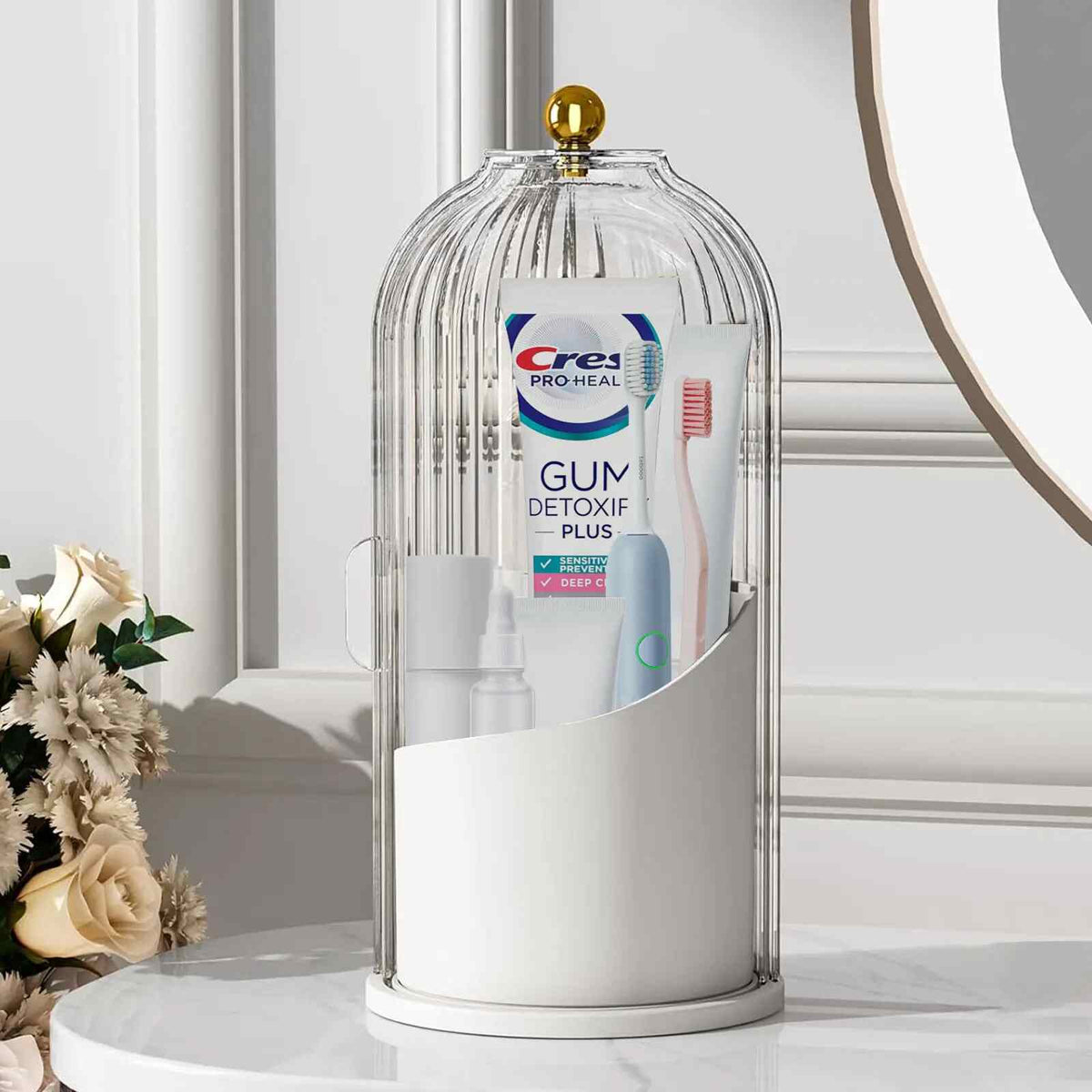 Rotating Dustproof Toothbrush Holder