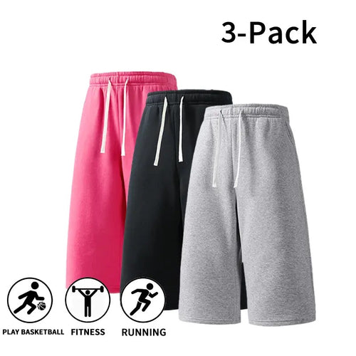 Men's Drawstring Athletic Shorts 3-Pack