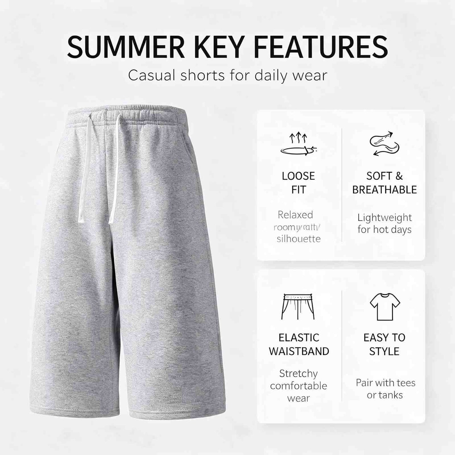 Men's Drawstring Athletic Shorts 3-Pack