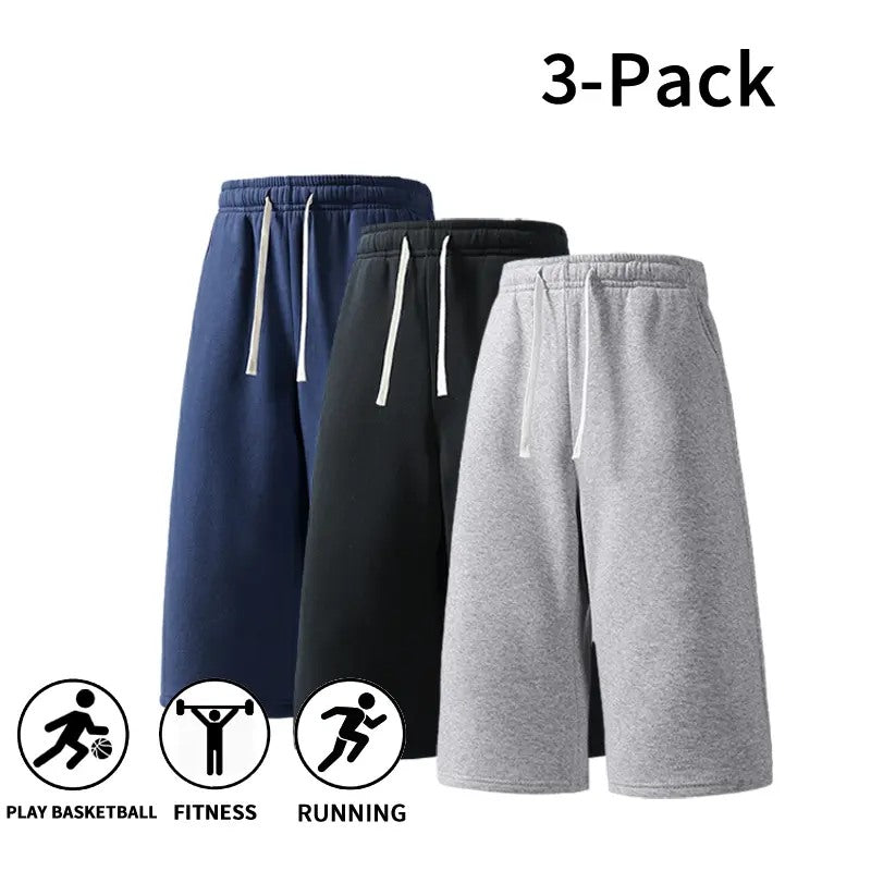 Men's Drawstring Athletic Shorts 3-Pack