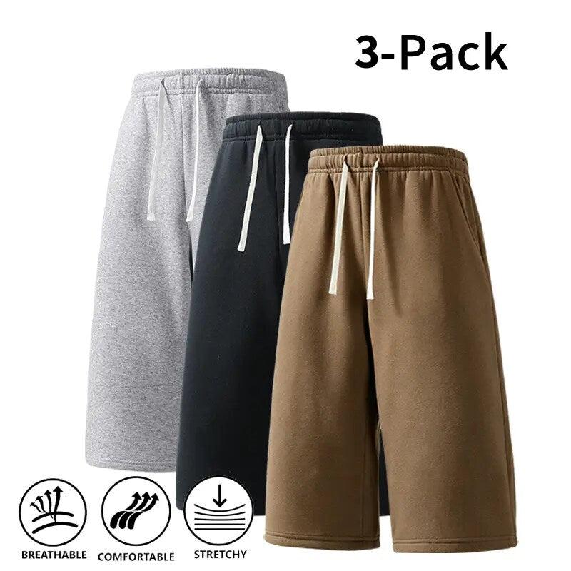 Men's Drawstring Athletic Shorts 3-Pack